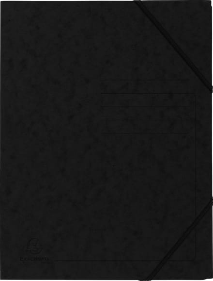 Exacompta 25x Bedrukte Elastomappen zonder klep - glanskarton 355g/m2 - A4 - Zwart - 555411E