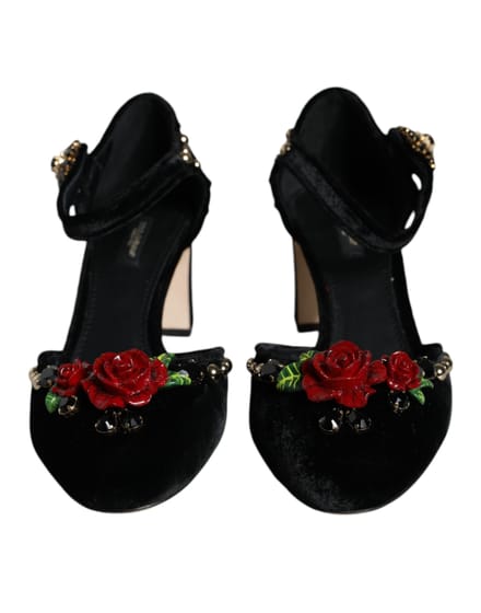 Roze Pumps Fluwelen Hakken Blokhak