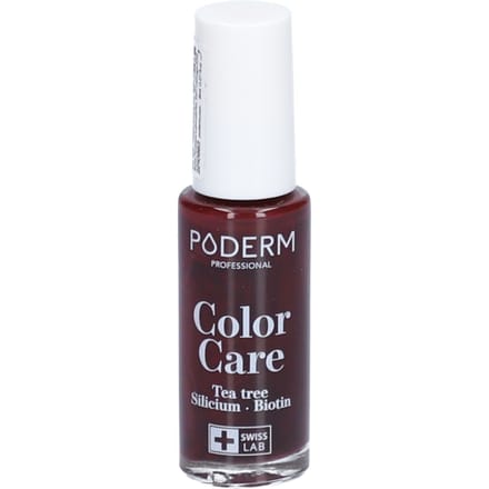 Nagellak - PODERM - Color Care Nr. 437 - ZWART ROOD - Antischimmel - Voedend - 8ml