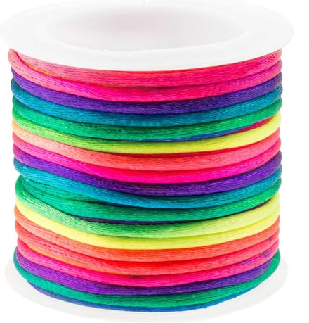 Satijnkoord (1 mm) Multi Color (30 Meter)
