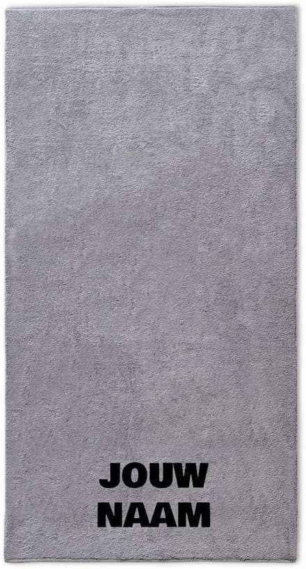 Strandlaken met naam licht grijs 100x200cm