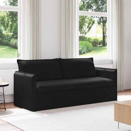 vidaXL - Bank - Zwart - 196 - x - 82 - x - 85 - cm - Stof