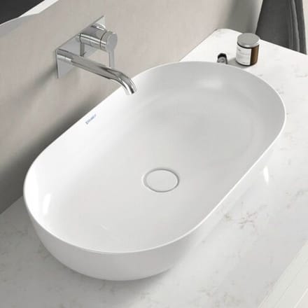 Duravit Luv opzetwastafel 70x40cm ovaal zonder kraangat zonder overloop wit/wit
