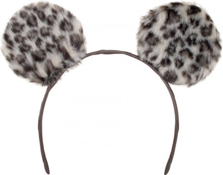 Diadeem grote pluche oren panter- carnaval thema feest party dieren