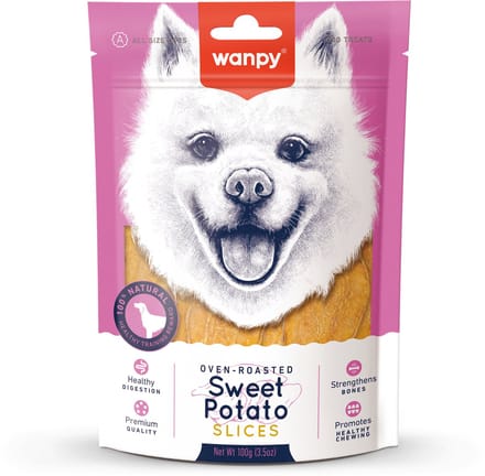 Wanpy Hondensnack Zoete Aardappel Slices - Zak á 100 gram