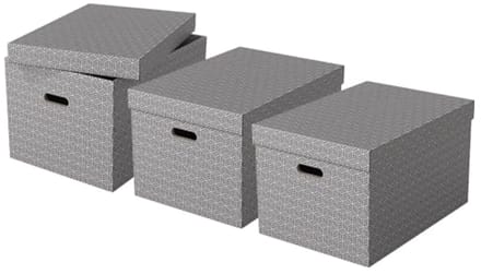 Set van 3 Grote Kartonnen Opbergdozen met Deksel - Milieuvriendelijk en Stijlvol