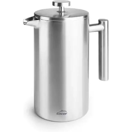RVS cafetière met perssysteem Lacor