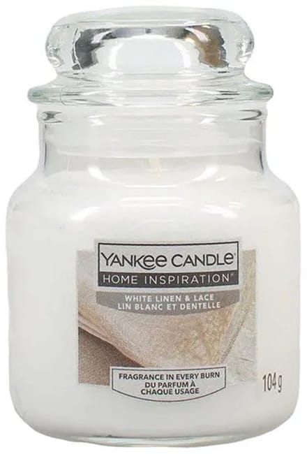 YANKEE CANDLE HOME INSPIRATION WHITE LINEN & LACE GEURKAARS 104 GRAM