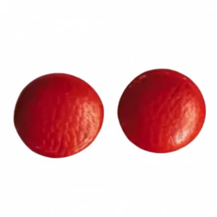 Clip Oorbellen- Leer- Rood- 2 cm