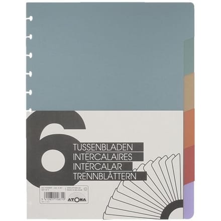 Atoma Toebehoren voor schriften set van 6 tabbladen uit PP in 6 kleuren