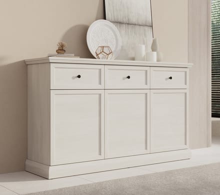 Meubella - Dressoir Leroy - Wit eiken - 146 cm