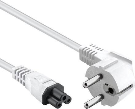Schuko naar C5 apparaatsnoer - 2 meter - Wit - Allteq