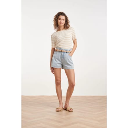 Smashed Lemon Korte broek met riem en hoge taille |