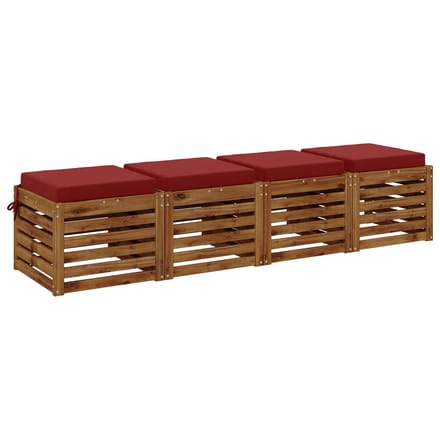vidaXL - 4-Piece - Zitkussens - SOEST - 4 - st - 100% - Polyester - Wijnrood