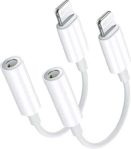 Jumada's - Set van 2: - Lightning naar Jack - Lightning naar AUX - Lightning naar 3,5 mm Adapter - Verloopstukje voor iPhone oortjes - iPhone audio kabel - Geschikt voor Apple Iphone