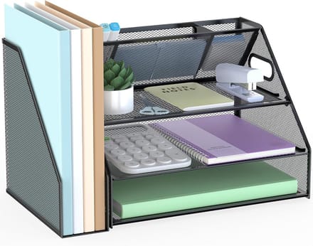 3 Lagen Papierlade Organizer met Pennenhouder voor Bureau