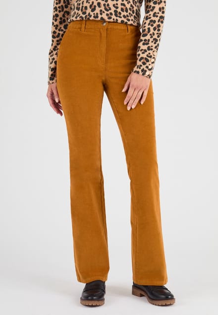 Damart - Fluwelen flared broek - Dames - Bruin - 52