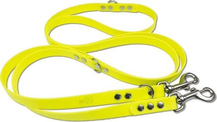 Miqdi - verstelbare, handsfree hondenriem van BioThane®- 3 meter lang - neon geel - L - voor grote honden