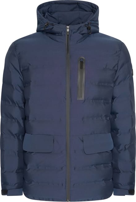 Mario Russo Padded Woven Jacket - Jas Heren - Winterjas Heren - Waterafstotend - Winddicht - Navy - M