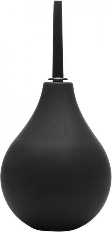 Cleanstream - Anaal Douche met Knijpbal en Dunne Tip – zwart