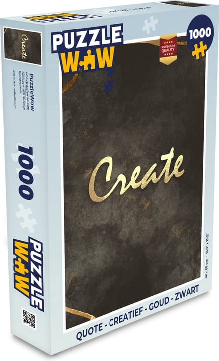 Puzzel Quote - Creatief - Goud - Zwart - Legpuzzel - Puzzel 1000 stukjes volwassenen