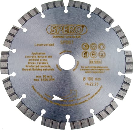 150mm asgat 22,23mm -  Beton/graniet Diamantzaagblad PRO - SPERO