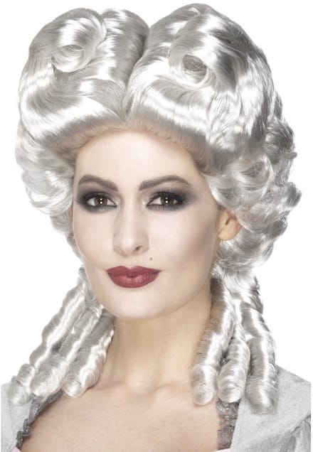Marie Antoinette kunsthaar pruik wit