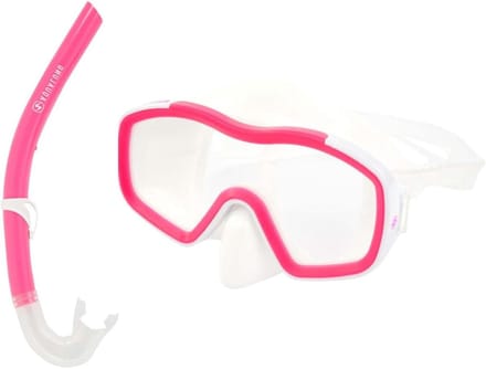 Snorkelset Kinderen - Duikbril Set - Onderwater Ontdekken - Frameloos Ontwerp - One Size - Roze Wit