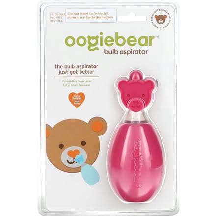 oogiebear, bulb aspirator, pink, 1 aspirator white