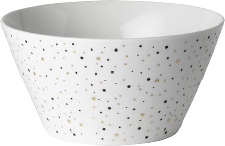 Dutch Rose Loft Zwart-Wit Kom Wit met Glitters 14 cm
