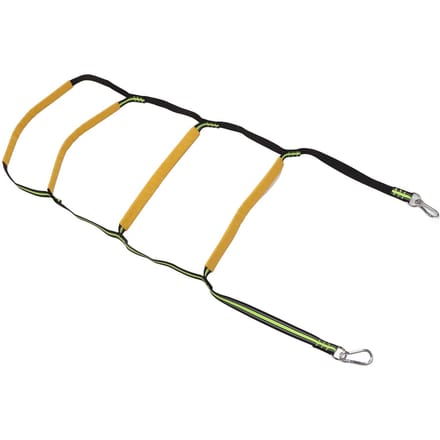 Boottouwladder 4 treden opvouwbare draagbare touwladder voor opblaasboot, kajak, motorboot black