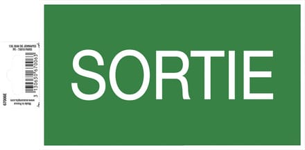 Exacompta Zelfklevend bord uitgang 20cm - Groen - 67006E