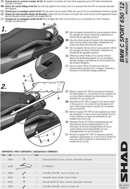 Topkofferdrager Shad voor scooter BMW C 600 vanaf 2015 W0CS62ST Nieuw
