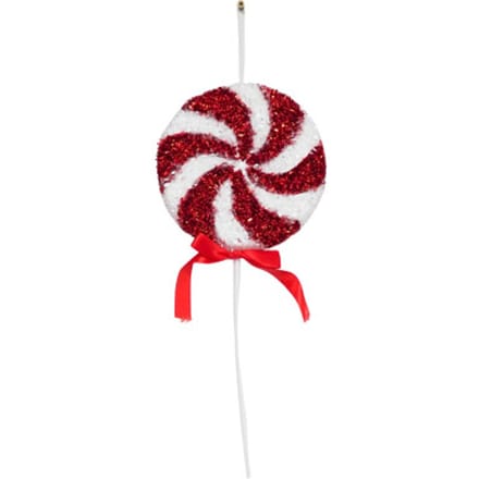 Housevitamin - Kerstversiering - Glitter Lolly - Rood/Wit - Foam - 15x35cm