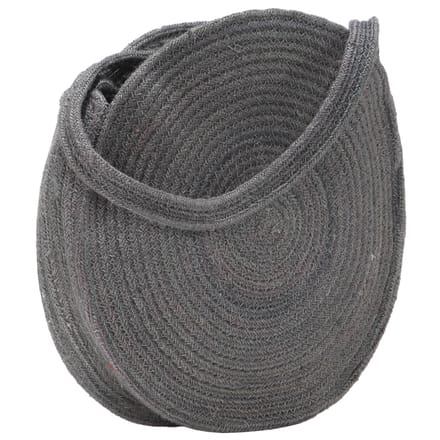 vidaXL - Schoudertas - rond - handgemaakt - jute - donkergrijs