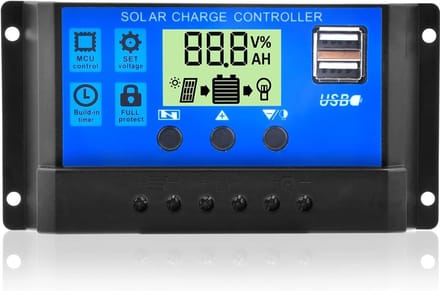 Solar Controller 30A - 12V/24V Zonne-laadregelaar met Dubbele USB-poort en LCD-display