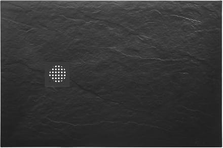 Wiesbaden Stonea Douchebak Antislip 80 x 140 x 3 cm - Mat Zwart
