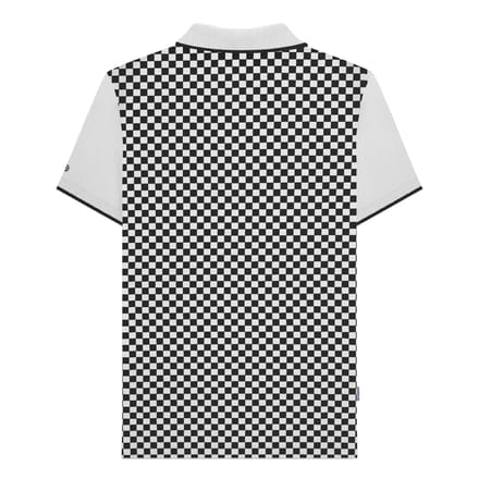 Lambretta Herenpoloshirt met tweekleurige all-over print (Wit)
