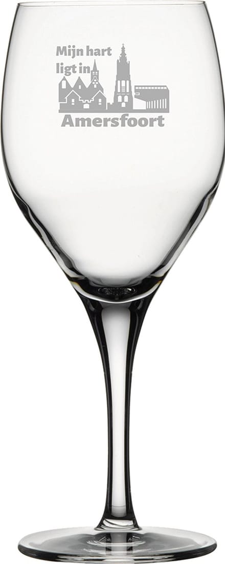 Gegraveerde witte wijnglas 34cl Amersfoort