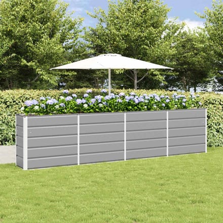 vidaXL - Plantenbak - Lichtgrijs - 320 - x - 40 - x - 75 - cm - Staal