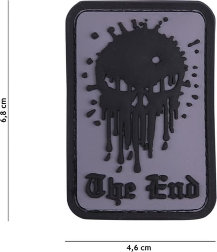 Embleem 3D PVC Skull the end grijs