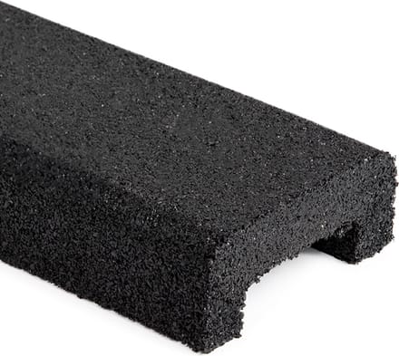 Rubbermagazijn - Rubber rand zwart - 100x10x6cm - Recycled rubber