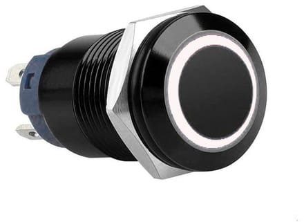 Drukschakelaar met Witte verlichting – 16 mm – 1NO1NC met socket