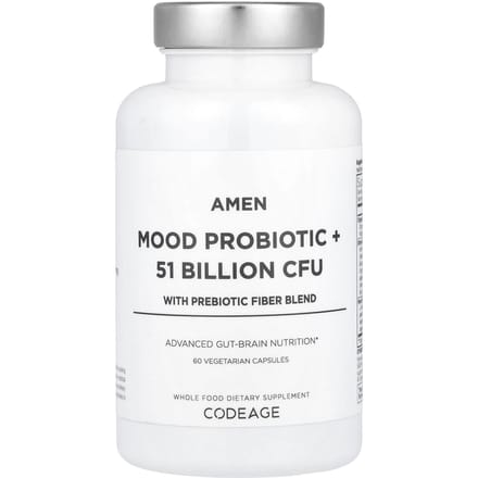 Codeage, Mood Probiotic+, Bevat Prebiotische Vezelmix, 60 Veggie Capsules