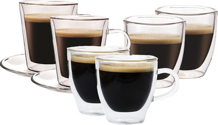 Fijnproevers koffieglazen, Set van 6 glazen - Maxxo