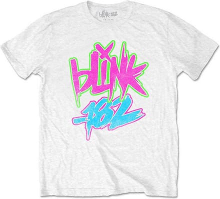 Blink-182 - Neon Logo Kinder T-shirt - Kids tm 12 jaar - Wit