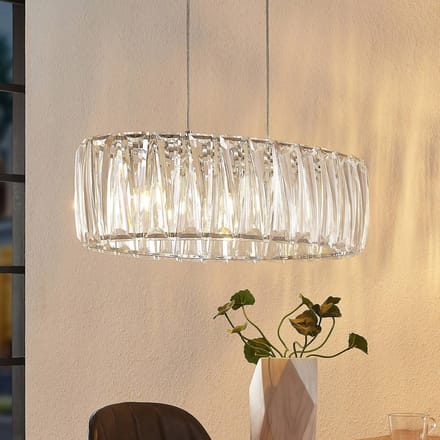 Lindby - hanglamp - 3lichts - Acryl, ijzer - H: 20 cm - E14 - transparant, chroom