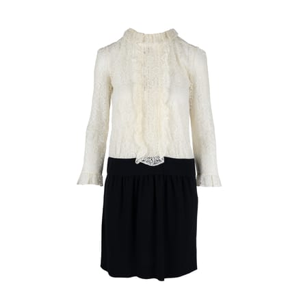Moschino midi-jurk met kanten contrast - jaren 2010