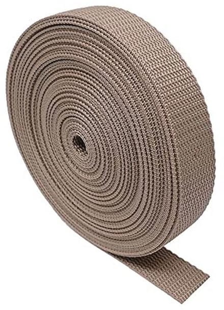 Zware Webbing Strap Tape - 5 meter voor Bagage, Rugzakken en Accessoires - Warm Taupe, 25mm