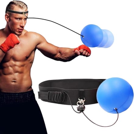 Reflex Bal Boksen - Boksoefenbal Hoofdband - Verbeteren Reactievermogen - Verstelbaar Hoofdbandontwerp - 9 cm Bal - Blauw